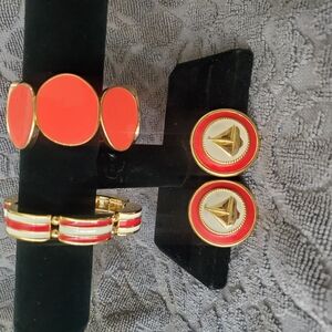 Red and Gold Jewelry Set